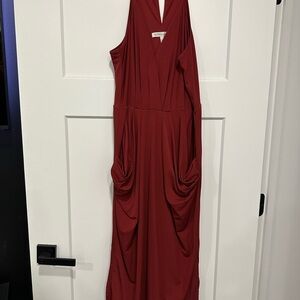 BCBG Deep Red/Orange Backless Dress